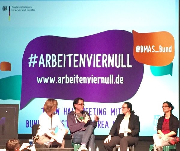 Andrea Nahles im Town Hall Meeting zum Thema Arbeiten 4.0