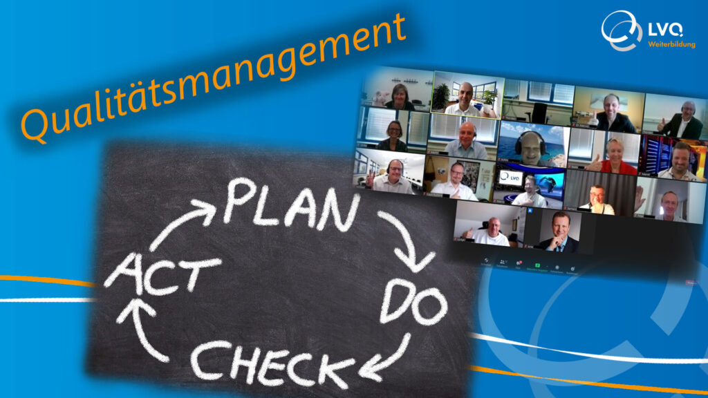 Bildcollage Qualitätsmanagement, PDCA-Zyklus und Entscheider