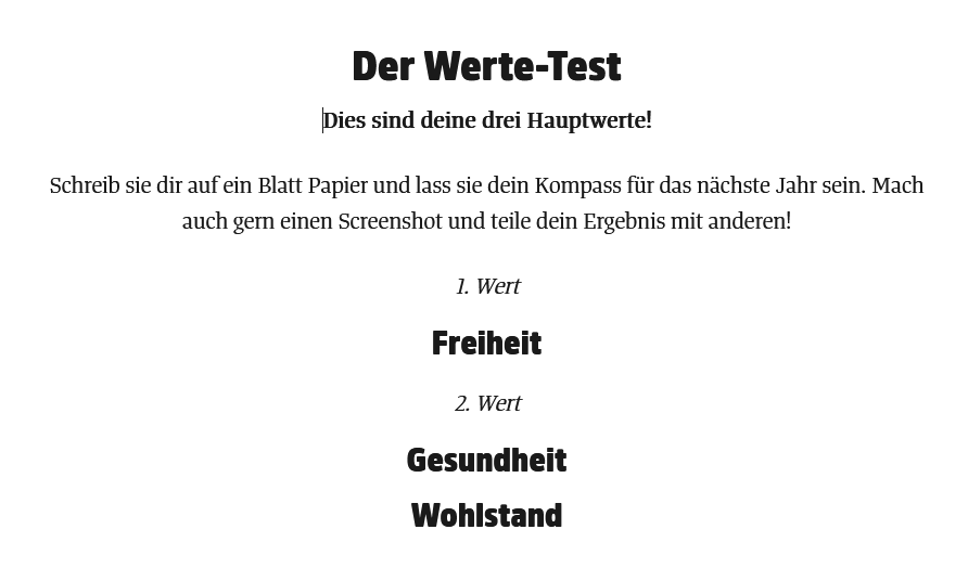 Die Website einguterplan.de hilft dir, die eigenen Werte im Beruf zu ermitteln