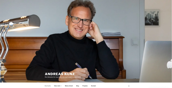 Andreas Kunz: Selbstportrait eines erfahrenen Journalisten, inklusive Arbeitsproben.