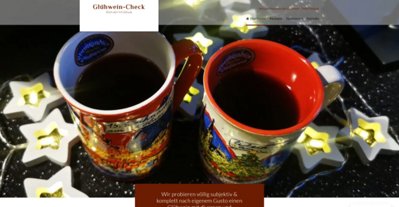 Glühwein-Check: Website als Begleitung und Promotion eines Podcasts.